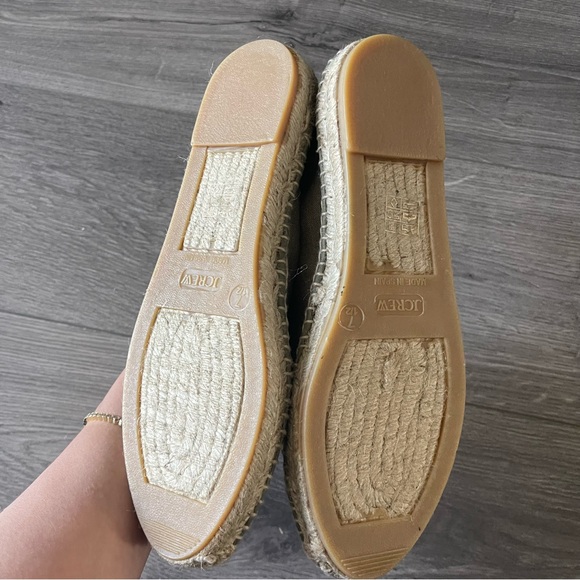 J. Crew Espadrille Flats Linen Canvas Olive Size 7.5 - Picture 2 of 3